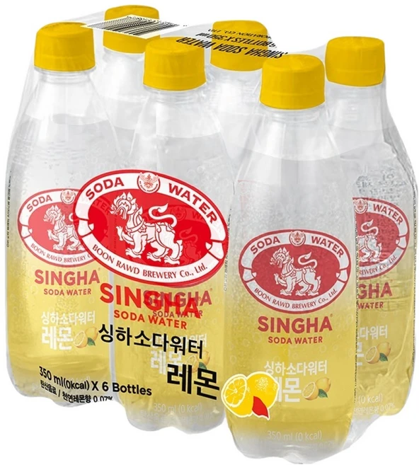 싱하 소다 워터 레몬, 350ml, 6개 - 쿠팡