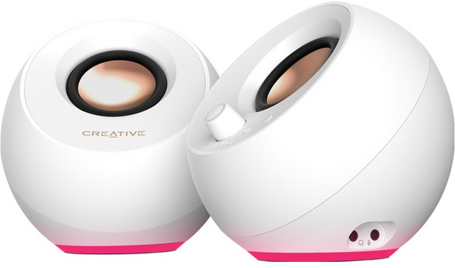 크리에이티브 페블 PRO 블루투스 지원 2 채널 PC 스피커, MF1710 PEBBLE PRO, 화이트