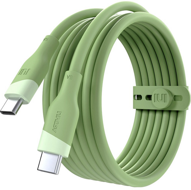 아트뮤 실키 C타입-C 100W 240W 5A PD 고속충전 케이블, 50cm, 그린, 1개