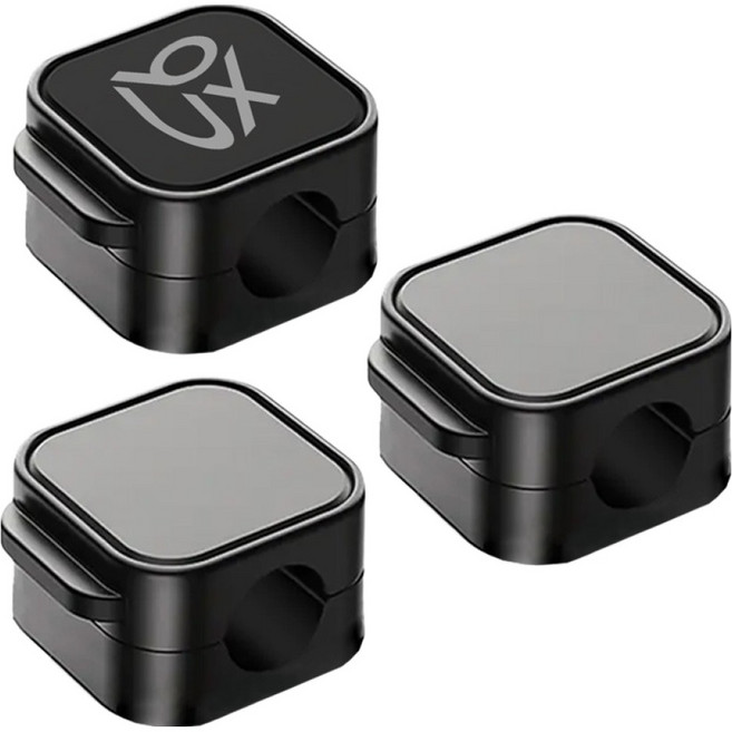 언박싱 UBX 마그네틱 무타공 미니 케이블 홀더, 블랙, 3개