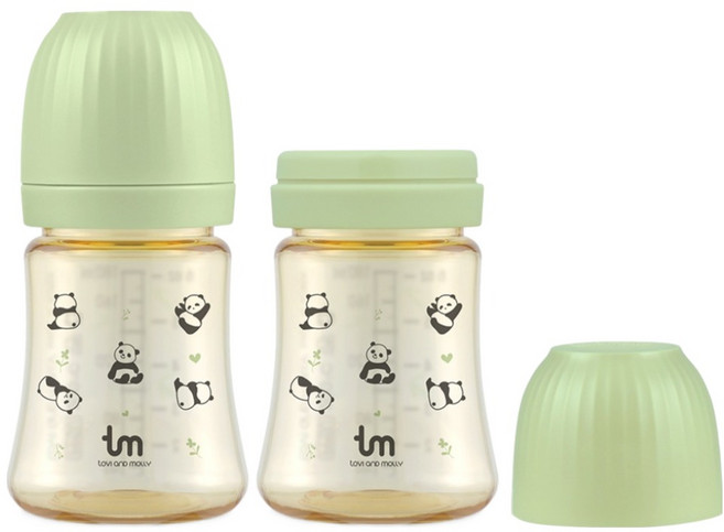 토비앤몰리 PPSU 포포 트윈젖병, 그린, 180ml, 2개