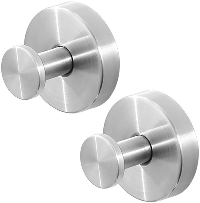 小麥購物 不鏽鋼吸盤掛鉤, 2個, 銀色