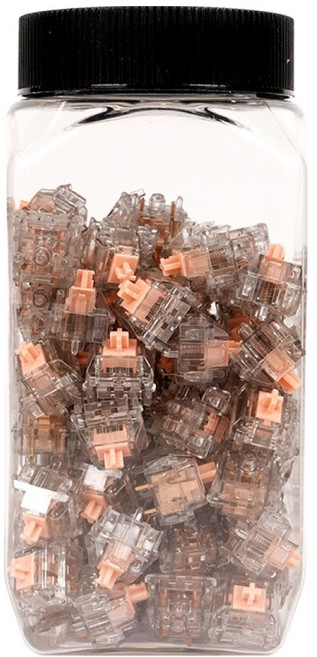 QSENN 機械式替換軸開關 5-pin 線性 100入, 製造商軸, 白色 + 粉紅色, Haimu 煙燻粉紅軸 V2