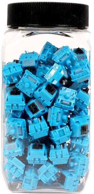 큐센 기계식 교체축 스위치 5핀 리니어 100p, 블루 + 블랙, 하이무 미드나잇축, 미드나잇축