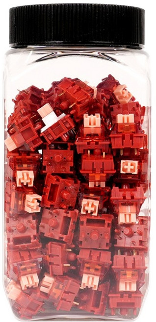 큐센 스위치 기계식 교체축 5핀 택타일 100p, 레드 + 핑크, 하이무 저소음 하트비트, 제조사축