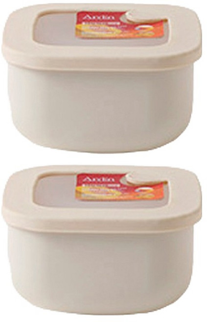 Ardin France Cierro可微波冷凍密封保鮮盒, 花樣白 600ml, 2個