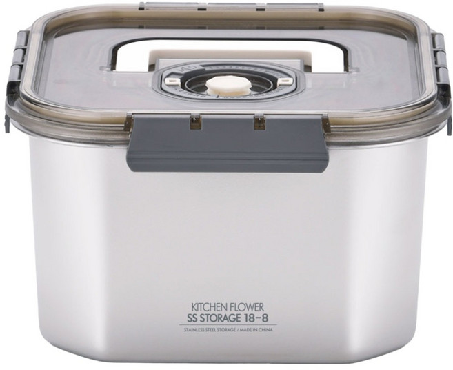 키친플라워 연마제 없는 원터치 스텐 304 김치통, 5.5L, 1개