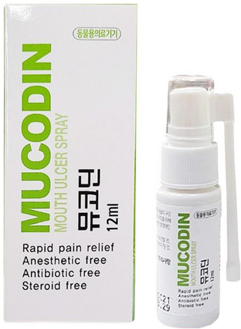 뮤코딘 강아지 구강 점착성 투명창상피복재 ADL03, 1개, 12ml