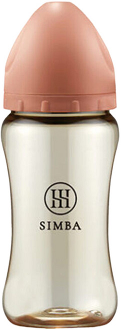 Simba 小獅王辛巴 蘊蜜鉑金PPSU寬口防脹氣奶瓶 全齡適用, 覓粉色, 270ml, 1個