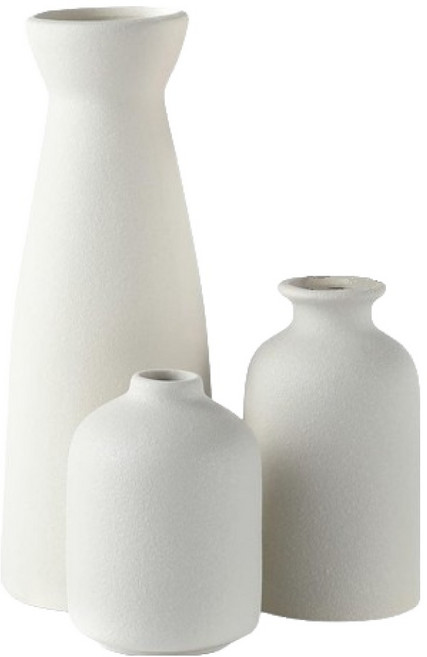 사인포스트 인테리어 모노 매트 화병 3종 세트, 화이트