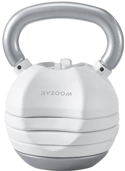 BYZOOM FITNESS 5段式重量調節啞鈴 白色, 1個, 18kg