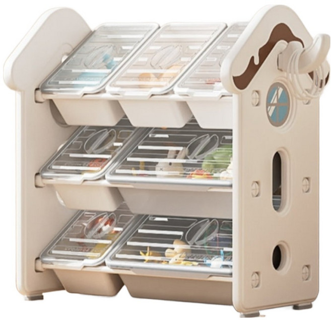 lilikoko 哩哩摳摳 A 甜點屋收納架 組合二, 3層, 玉蓮白