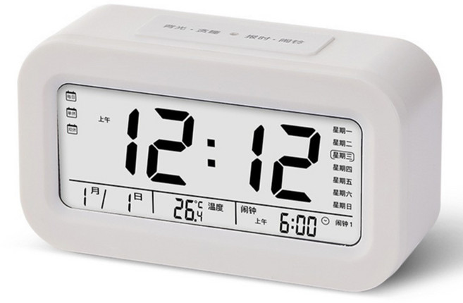小麥購物 新升級智能鬧鐘, 白色