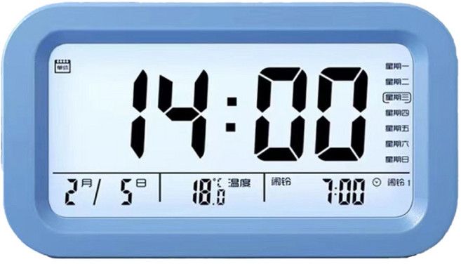 小麥購物 新升級智能鬧鐘, 藍色
