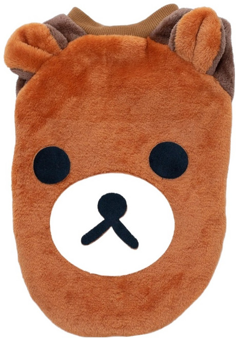 QIDINA 奇蒂可 寵物軟綿綿可愛保暖法蘭絨衣, 1件, 咖啡色