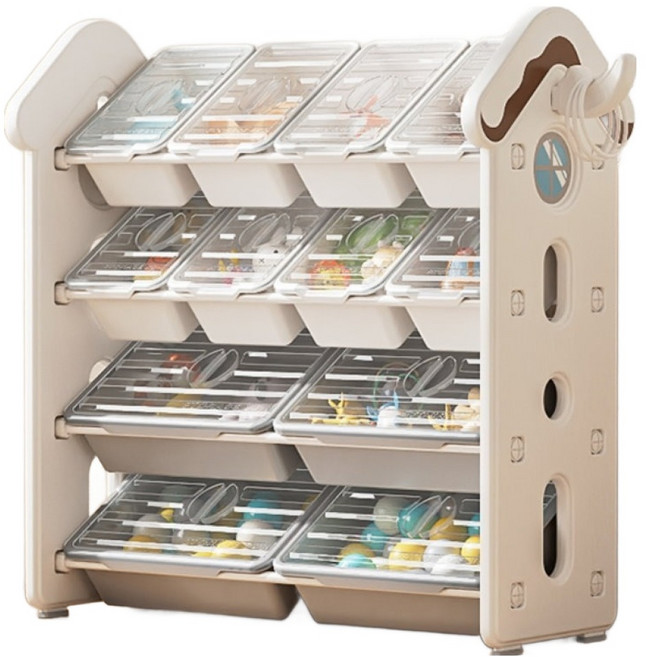 lilikoko 哩哩摳摳 A 甜點屋收納架 組合四, 4層, 玉蓮白