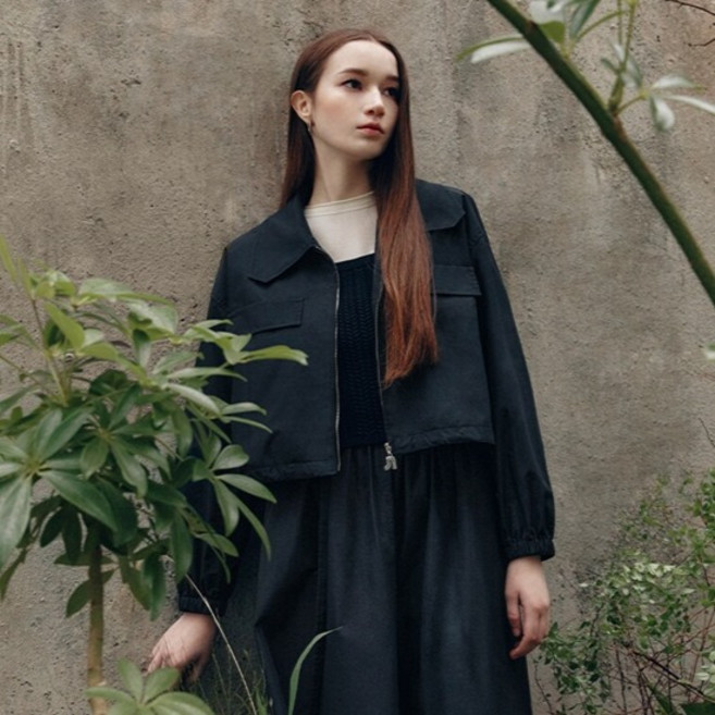 나이스클랍 여성용 드로우스트링 크롭 점퍼 N242MWU307