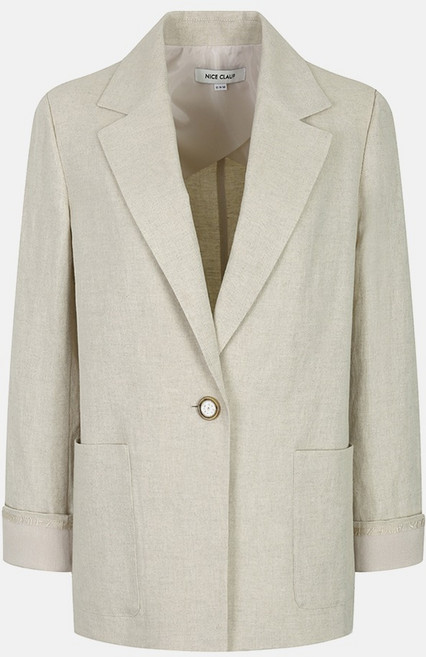 나이스클랍 여성용 원버튼 싱글 린넨자켓 A242MWJ301