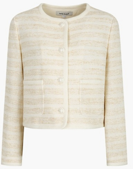 나이스클랍 여성용 라운드 스트라이프 자켓 N241MWJ106BE