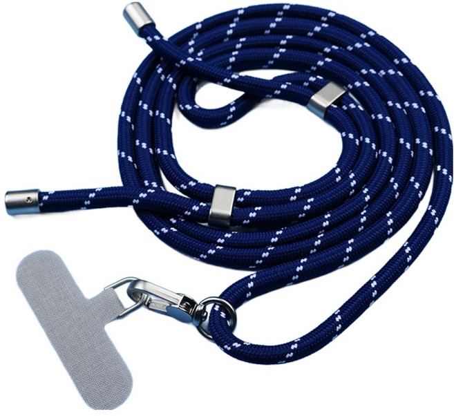 아이작큐브 휴대폰 스트랩 목걸이줄, 03 실버 패턴네이비C, 1개