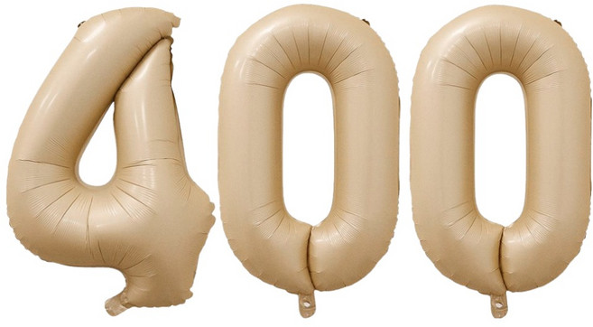 코히모 초대형 기념일 숫자 풍선 세트 100cm 5W0460, 숫자400 카라멜, 1세트