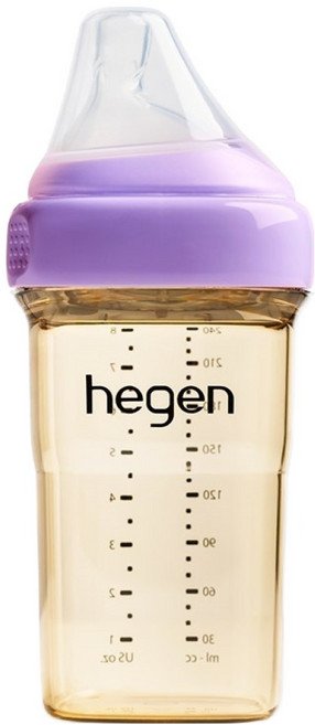 헤겐 애착 PPSU 유꼭지 젖병, 퍼플, 240ml, 1개