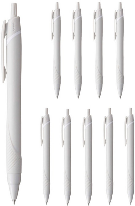Uni 三菱 JETSTREAM 柔和彩色原子筆 黑色墨水 0.5mm, 10個, 淺灰色