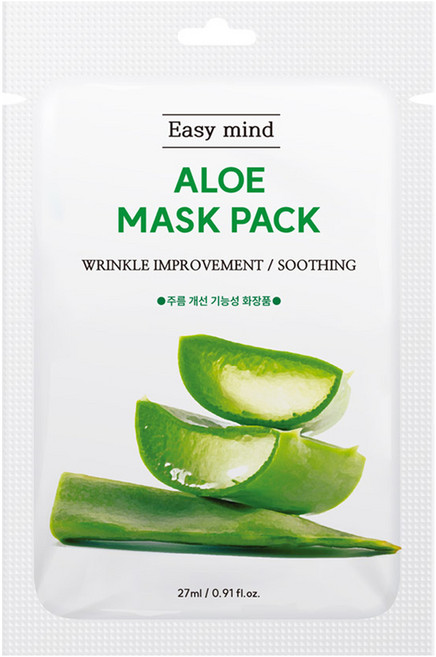 이지마인드 주름개선 마스크팩 알로에, 1개, 10개입