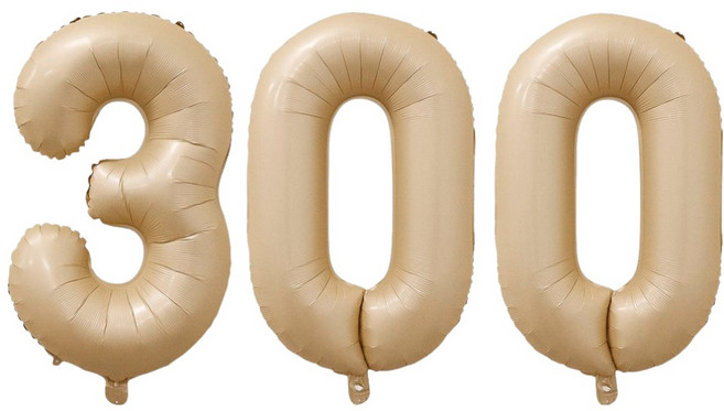 코히모 초대형 기념일 숫자 풍선 세트 100cm 5W0460, 숫자300 카라멜, 1세트