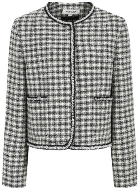 나이스클랍 여성용 브레이드 트위드 크랍 자켓 N241MWJ107DN