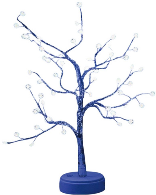 小麥購物 LED觸控聖誕樹燈夜燈, 雪花樹燈 藍色 + 白色