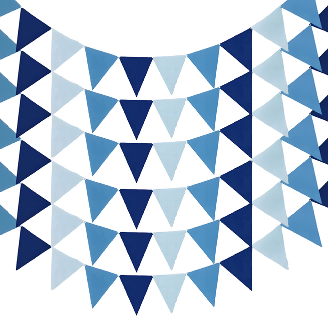 코히모 펠트 파티 캠핑용 깃발 가랜드 12종 세트 5W0457, 6세트, 블루 계열