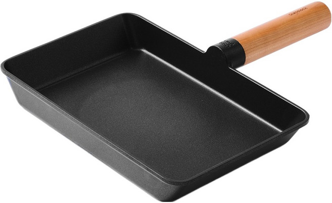 셰프토프 글라스락 인덕션 IH 우드핸들 와이드 사각 에그팬, 25.8cm, 1개
