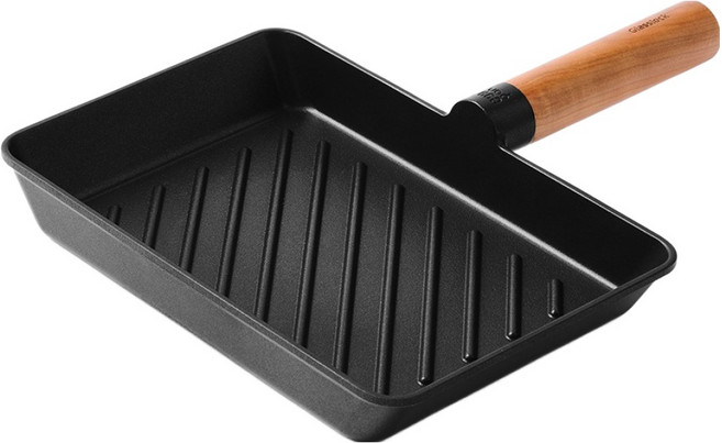 셰프토프 글라스락 인덕션 IH 우드핸들 와이드 사각 그릴팬, 25.8cm, 1개