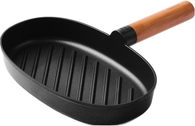 셰프토프 글라스락 인덕션 IH 우드핸들 와이드 원형 그릴팬, 1개, 25.7cm