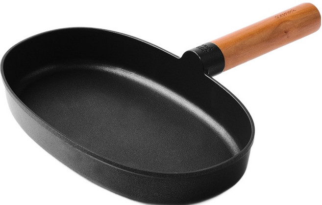 셰프토프 글라스락 인덕션 IH 우드핸들 와이드 원형 에그팬, 25.7cm, 1개