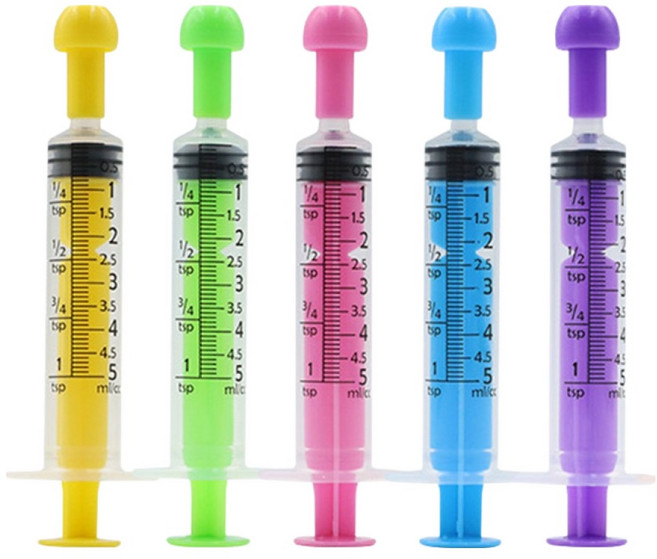 레몽크리프 파충류 크레 도마뱀 슈푸 피딩 주사기, 랜덤발송, 5개