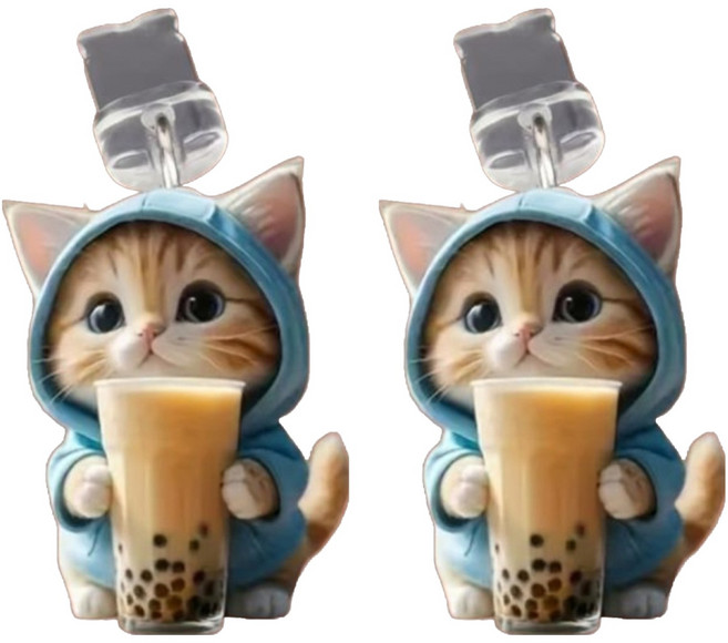 아이작큐브 C타임 아이폰 충전단자 보호캡, 01 버블티 민트냥이(아이폰), 2개