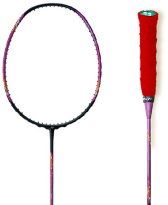 YONEX NANOFLARE 270 Speed 羽球拍 BG80 25磅張力 + 紅色毛巾握把布組合, 1套, NANOFLARE 270(球拍) + AC402DX(毛巾握把布)