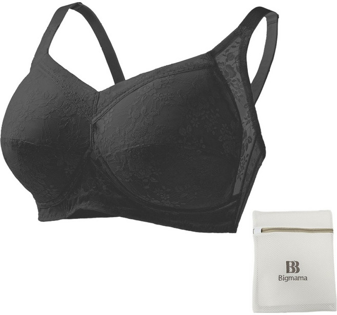 빅마마 X UP 파워넷 꽃 쟈카드 빅사이즈 브라 + 세탁망 세트