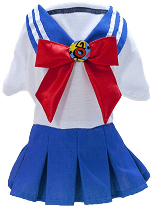 QIDINA 日系變身美少女水手寵物服, 1件, 藍色