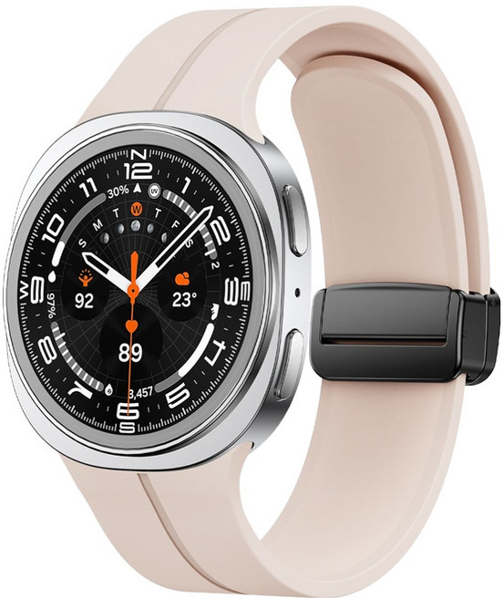 누아트 갤럭시워치 호환 스트랩 마그네틱 디버클 실리콘 밴드, 스타라이트, 1개