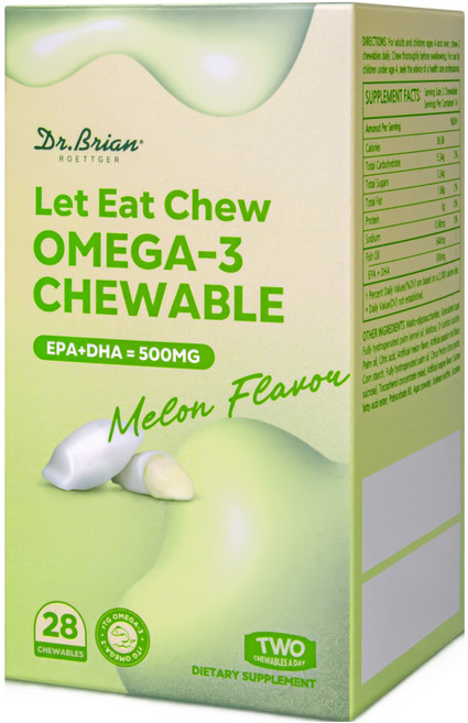 닥터브라이언 렛잇츄 알티지 오메가-3 츄어블 메론향 103.6g, 1개, 28정