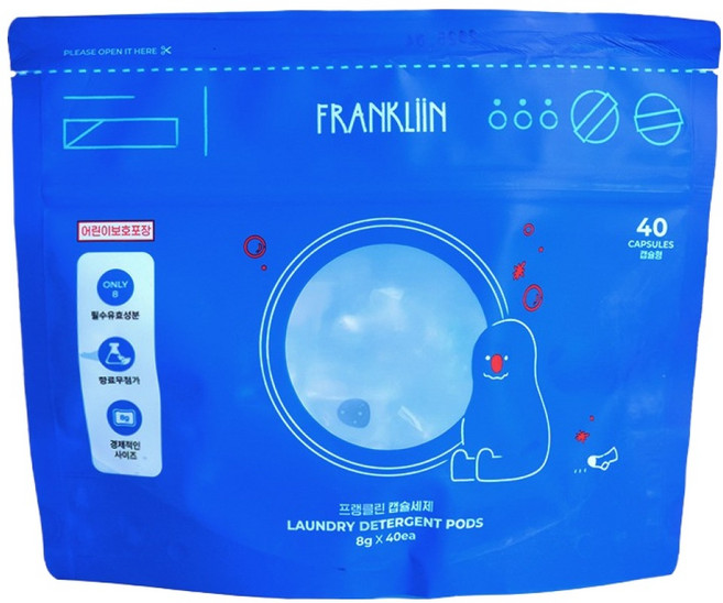 FRANKLIIN 아기 캡슐세제, 8g, 40개입, 1개