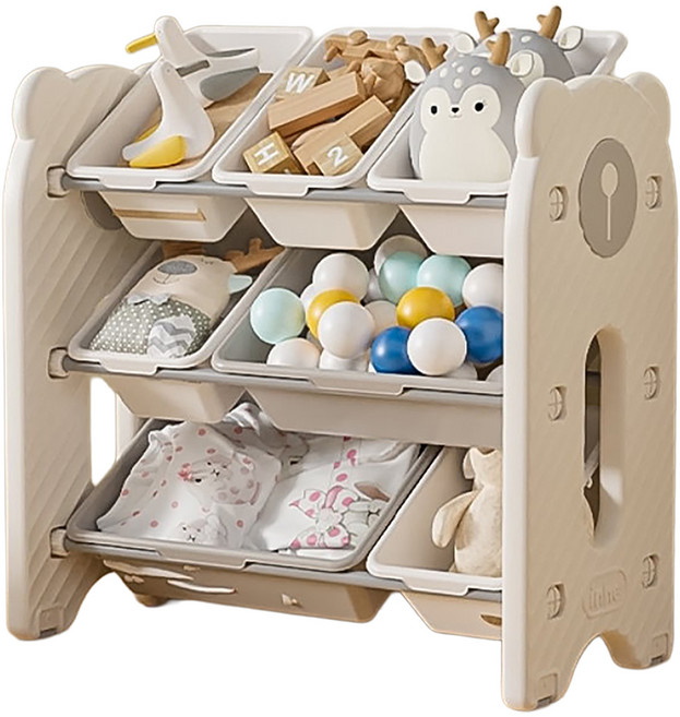 Inhe 英禾 熊寶收納架 組合一, 3層, 茉莉白