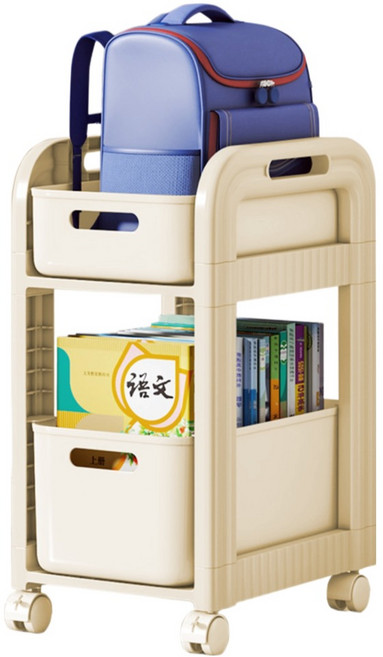 ONE HOUSE 石川抽屜書包收納置物架 OH-R205, 2層, 奶油黃