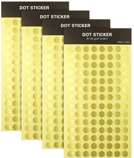페이퍼리안 도트 스티커 2p, 05 골드, 4개