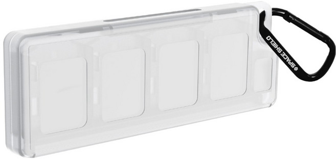 스페이스쉴드 닌텐도 스위치 시리즈 호환 포켓 팟 카드 카트리지 수납 정리 보관 카라비너 키링 케이스 8슬롯, 투명, 1개