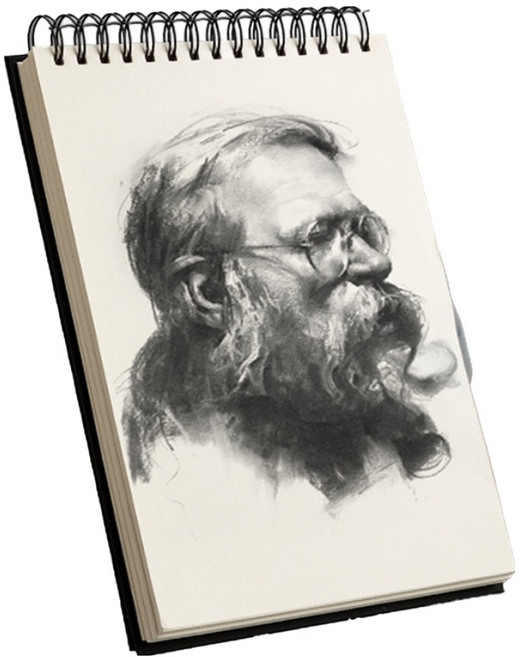 문구담 두꺼운 크로키 연습장 미술 드로잉 스케치북 블랙 60매, 16K, 1개