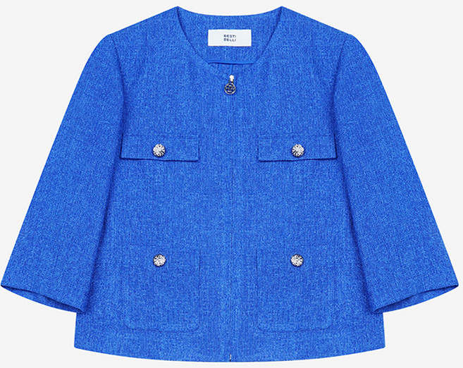 BESTI BELLI 女款粗花呢拉鍊夾克 BKJAE1139